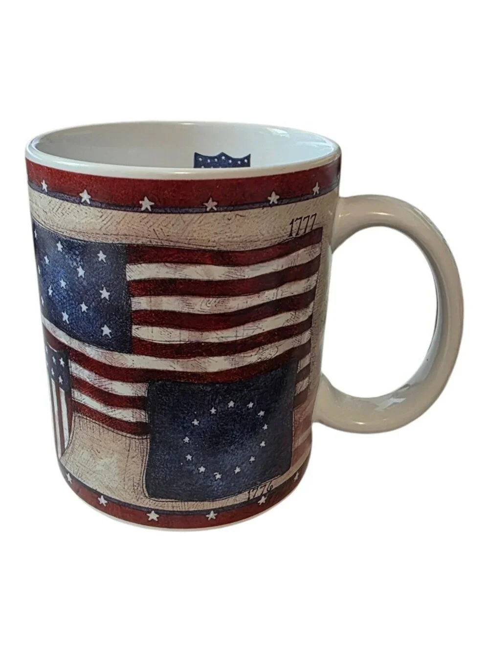1998 Old Glory for Lang & Wise 10 oz Coffee Tea Cup Mug Patriotic Americana